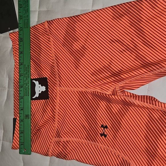 NWT Under Armour Women's Project Rock Heatgear Leggings: Electric Tangerine: XS - Picture 9 of 12